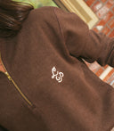 Herringbone 1/2 zip jacket - Cream