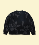 Chandail sweater en fleurs - Bleu foncé
