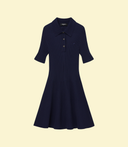 Robe en maille godet - Bleu marin