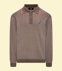 Chandail manche longue Houndstooth - Pied-de-poule taupe