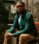 French terry cardigan - Forest green