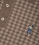 Chandail manche longue Houndstooth - Pied-de-poule taupe