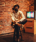 Veste Herringbone 1/2 zip - Crème