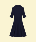 Robe en maille godet - Bleu marin