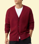 French terry cardigan - Red