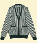 Cardigan manche longue - Vert rayé